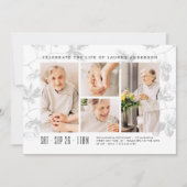 Feier des Lebens Moderne Foliage 4 Foto Grid Einladung (Vorderseite)