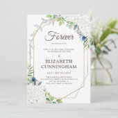 Feier des Lebens Moderne, geometrische Woodsy Einladung (Stehend Vorderseite)