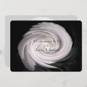 Feier des Lebens Moderner, hellrosa Swirl Einladung (Vorne/Hinten)