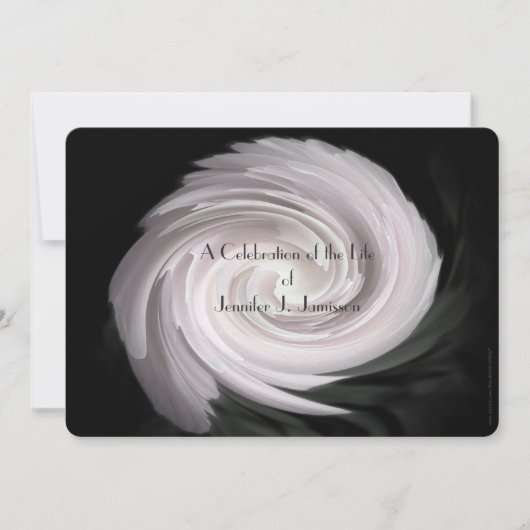 Feier des Lebens Moderner, hellrosa Swirl Einladung (Vorderseite)