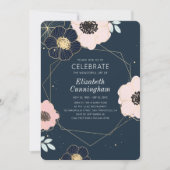 Feier des Lebens Moderner Kaiser florale Geometrie Einladung (Vorderseite)