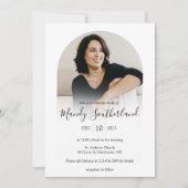 Feier des Lebens Moderner Rahmen für das Weißarme Einladung (Vorderseite)