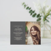 Feier des Lebens Modernes Chic Elegantes Foto Einladungspostkarte (Stehend Vorderseite)