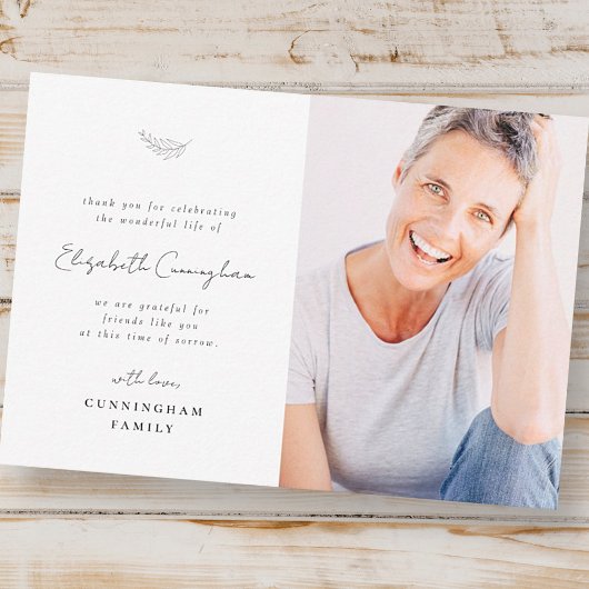 Feier des Lebens Modernes Minimalistisches Foto Dankeskarte