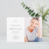 Feier des Lebens Modernes Minimalistisches Foto Dankeskarte (Stehend Vorderseite)