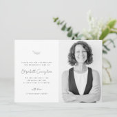 Feier des Lebens Modernes Minimalistisches Foto Einladung (Stehend Vorderseite)