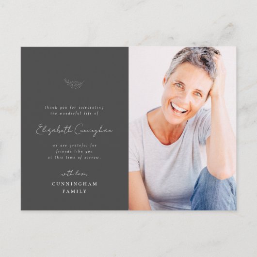 Feier des Lebens Modernes Minimalistisches Foto Postkarte (Vorderseite)