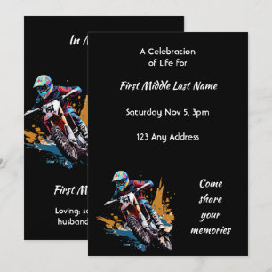 Feier des Lebens Motocross-Motorradrennen Einladung