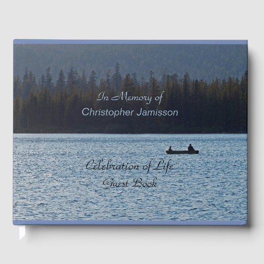 Feier des Lebens, Name, See, zwei Fischer Gästebuch (Vorderseite)