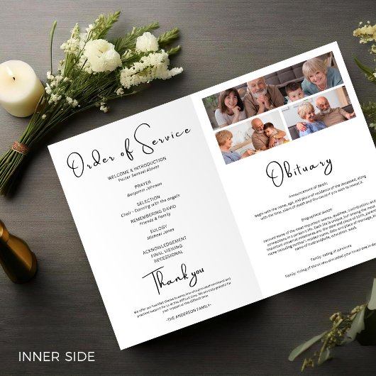 Feier des Lebens, Obituary, Beerdigung von Fotosam Programm