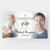 Feier des Lebens Personalisiert 2 Foto Gedenkstätt Banner (Horizontal)