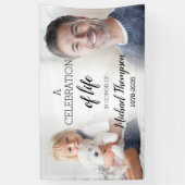 Feier des Lebens Personalisiert 2 Foto Gedenkstätt Banner (Vertikal)