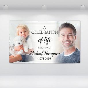 Feier des Lebens Personalisiert 2 Foto Gedenkstätt Banner