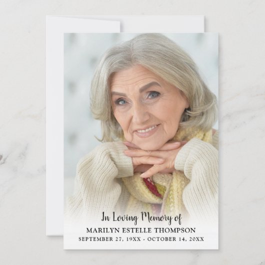 Feier des Lebens Rosa Blumenkohl Foto Einladung (Rückseite)