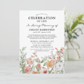 Feier des Lebens Rosa und Pfirsichbläschen Einladung (Stehend Vorderseite)