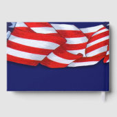 Feier des Lebens Rot Blau Custom Foto Gästebuch (Rückseite)