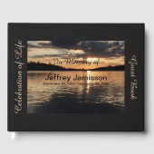 Feier des Lebens, Sonnenuntergang am See, Name, Gästebuch (Vorderseite)