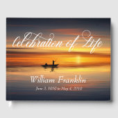 Feier des Lebens Sonnenuntergang Wassersee Fischer Gästebuch (Vorderseite)