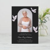 Feier des Lebens stilvolles und elegantes Foto Einladung (Stehend Vorderseite)