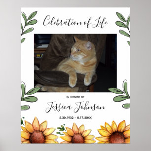 Feier-des-Lebens-Wasserfarben-Sonnenblume Ein Foto Poster