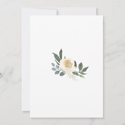 Feier des Lebens Weißrosengrün Einladung (Rückseite)