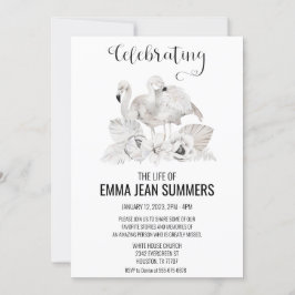 Feier des Lebens White Flamingo Boho Tropical Einladung