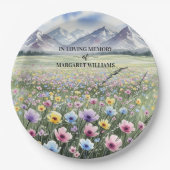 Feier des Lebens Wildblumen Berge Pappteller (Vorderseite)