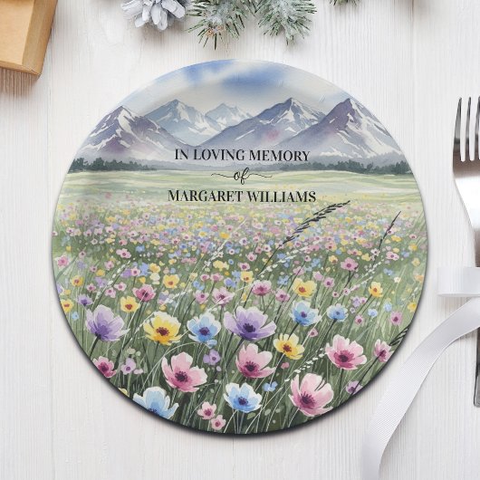 Feier des Lebens Wildblumen Berge Pappteller