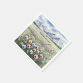 Feier des Lebens Wildblumen Berge Serviette (Ecke)