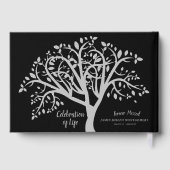 Feier des Lebensbaums Moderne Silber-Schrift Gästebuch (Rückseite)