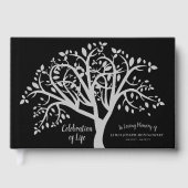 Feier des Lebensbaums Moderne Silber-Schrift Gästebuch (Vorderseite)