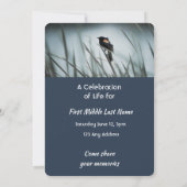 Feier des Lebensdienstes Roter Schwarzer Vogel Einladung (Rückseite)