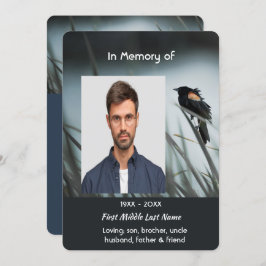 Feier des Lebensdienstes Roter Schwarzer Vogel Einladung