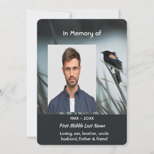 Feier des Lebensdienstes Roter Schwarzer Vogel Einladung