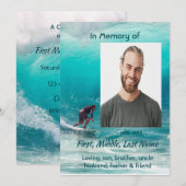 Feier des Lebensdienstes Wave Surfer Wasser Einladung (Vorne/Hinten)