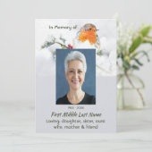 Feier des Lebensgottesdienstes Englische Rotkehlch Einladung (Stehend Vorderseite)