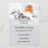 Feier des Lebensgottesdienstes Englische Rotkehlch Einladung (Rückseite)