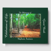 Feier des Lebensweges Thru Aspens, Name, Bäume Gästebuch (Vorderseite)