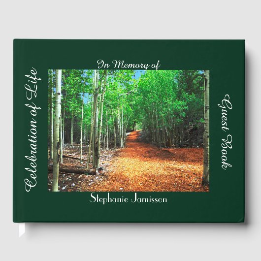 Feier des Lebensweges Thru Aspens, Name, Bäume Gästebuch (Vorderseite)