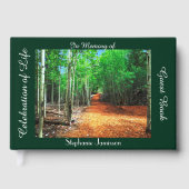Feier des Lebensweges Thru Aspens, Name, Bäume Gästebuch (Vorderseite)