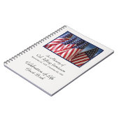 Feier des "Life Gast Book", American Flags Notizblock (Linke Seite)