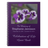 Feier des Life Gast Book, Purple Flowers Notizblock (Vorderseite)