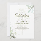 Feier des Life Green Foliage Botanicals Einladung (Vorderseite)