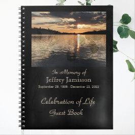Feier des Life Guest Book, Sunset Lake Spiral Notizblock