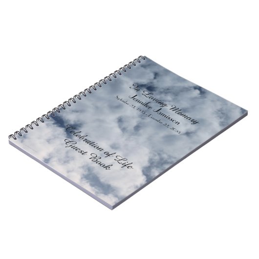 Feier des Life Guest Book, Wolken Sky Notizblock (Linke Seite)