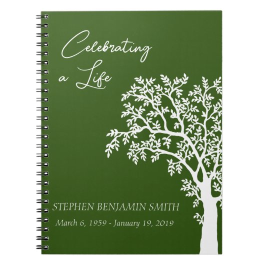 Feier des Life White Tree Gästebuches Notizblock (Vorderseite)