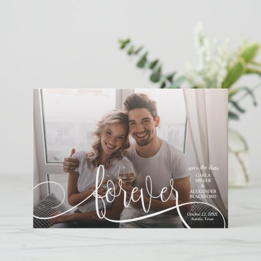 FEIER Elegantes Foto Hochzeit speichern Datum Save The Date (Stehend Vorderseite)