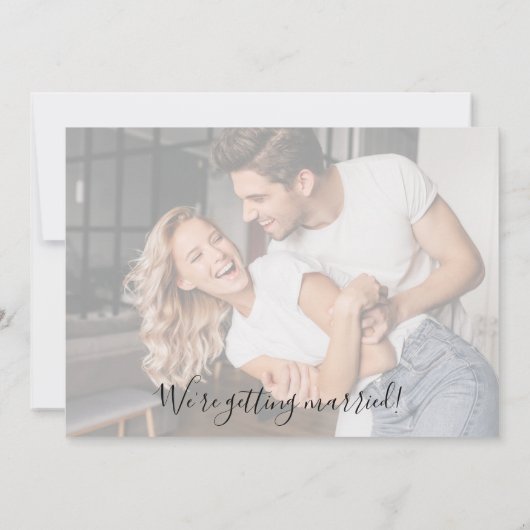 FEIER Elegantes Foto Hochzeit speichern Datum Save The Date (Rückseite)