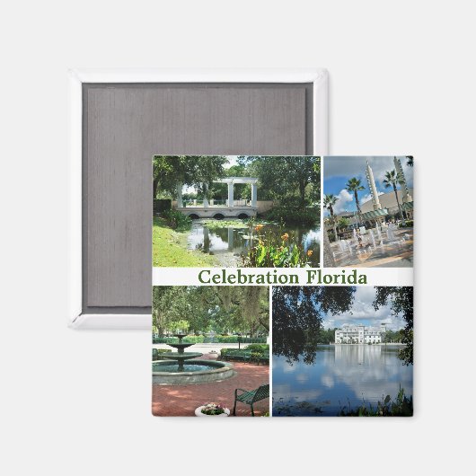 Feier Florida Square Magnet 4 Bilder (Vorderseite/Rückseite)
