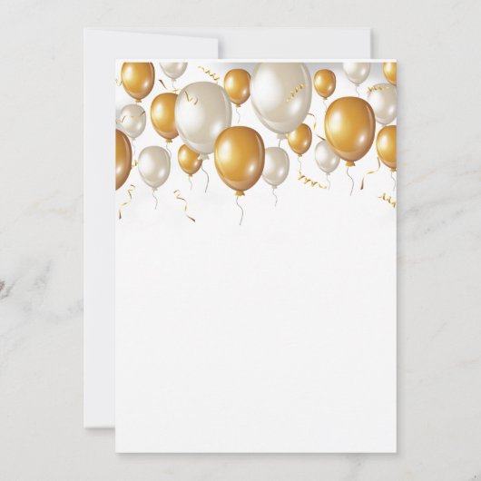 Feier-Geburtstags-Ballone Einladung (Rückseite)